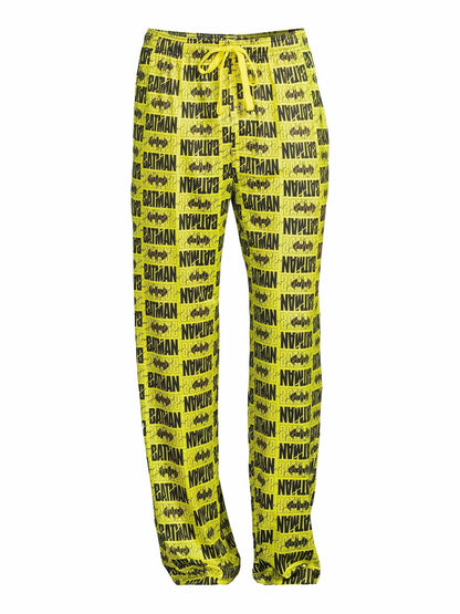 Batman Mens Sleep Pants Yellow Size S