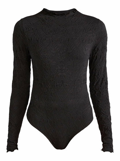 Sofia Jeans Womens Jacquard Seamlessly Smoothing Bodysuit Black Size L (12-14)