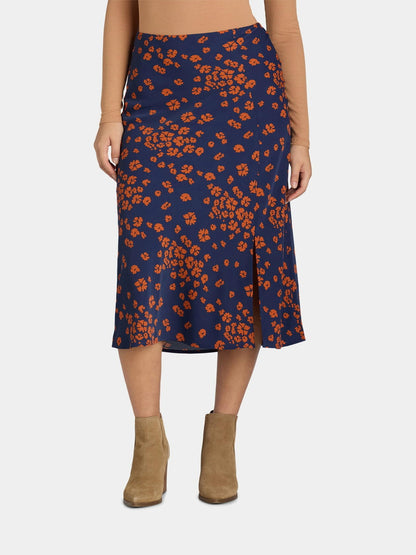 Time and Tru Womens Midi Slip Skirt 2-Pack Dark Navy/Daisy Days Size  M (8-10)