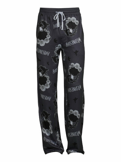 Wednesday Mens Ravenous Graphic Sleep Pants Light Gray Size S