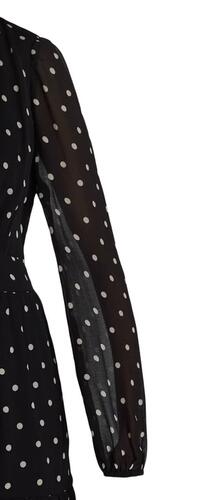 Time and Tru Womens Print Dress with Long Sleeves Black Soot Dot Size XXL