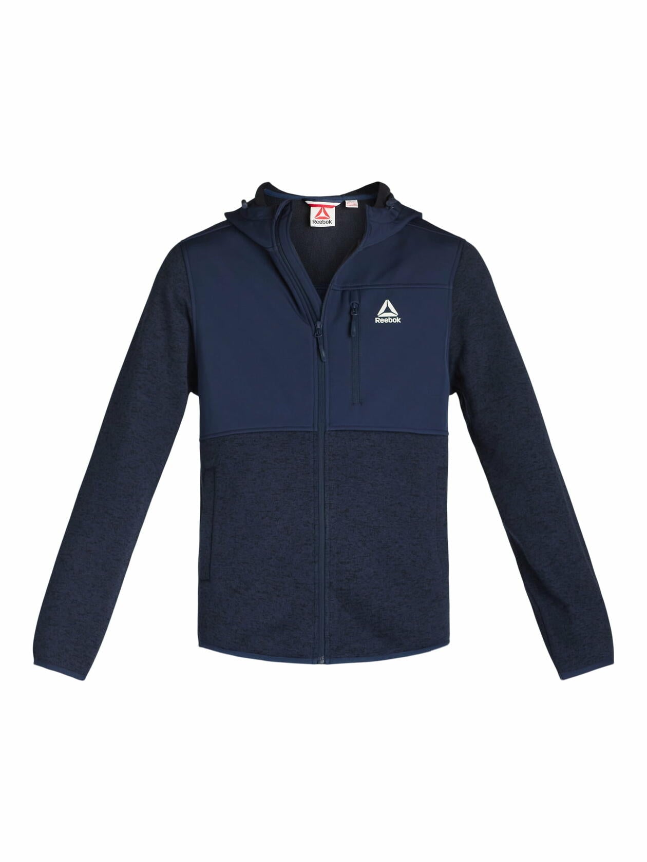 Reebok Delta Mens Hooded Sweater Fleece Jacket Navy Size L