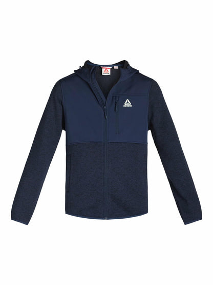 Reebok Delta Mens Hooded Sweater Fleece Jacket Navy Size L