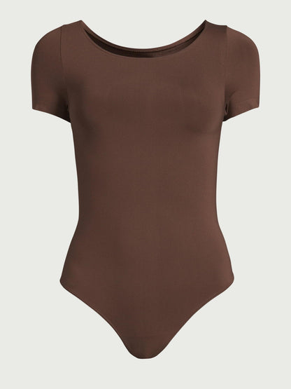 Scoop Womens Crew Neck Bodysuit with Short Sleeves