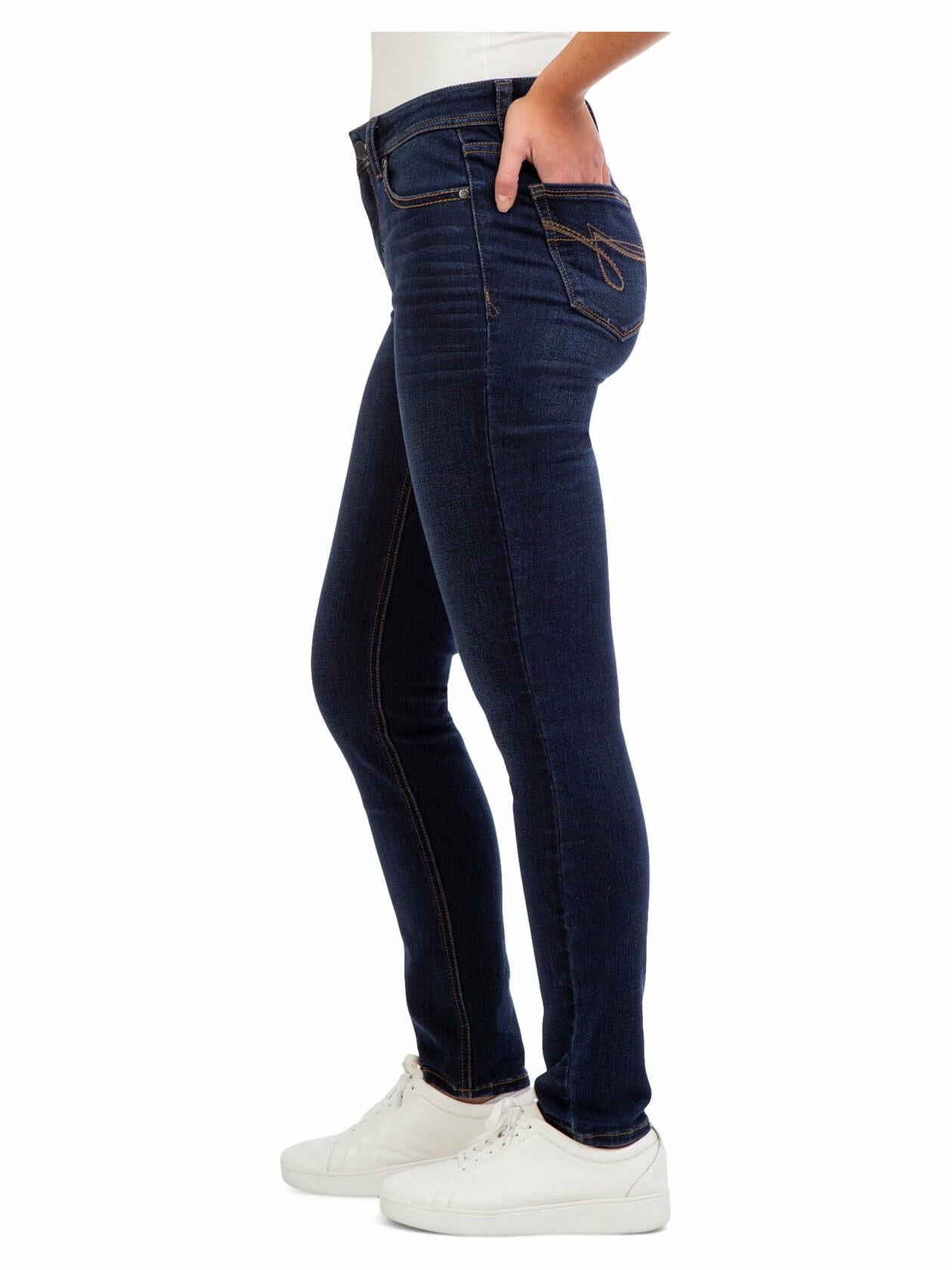 Jordache Women s Mid Rise Skinny Jeans Dark Enzyme Wash Size 18