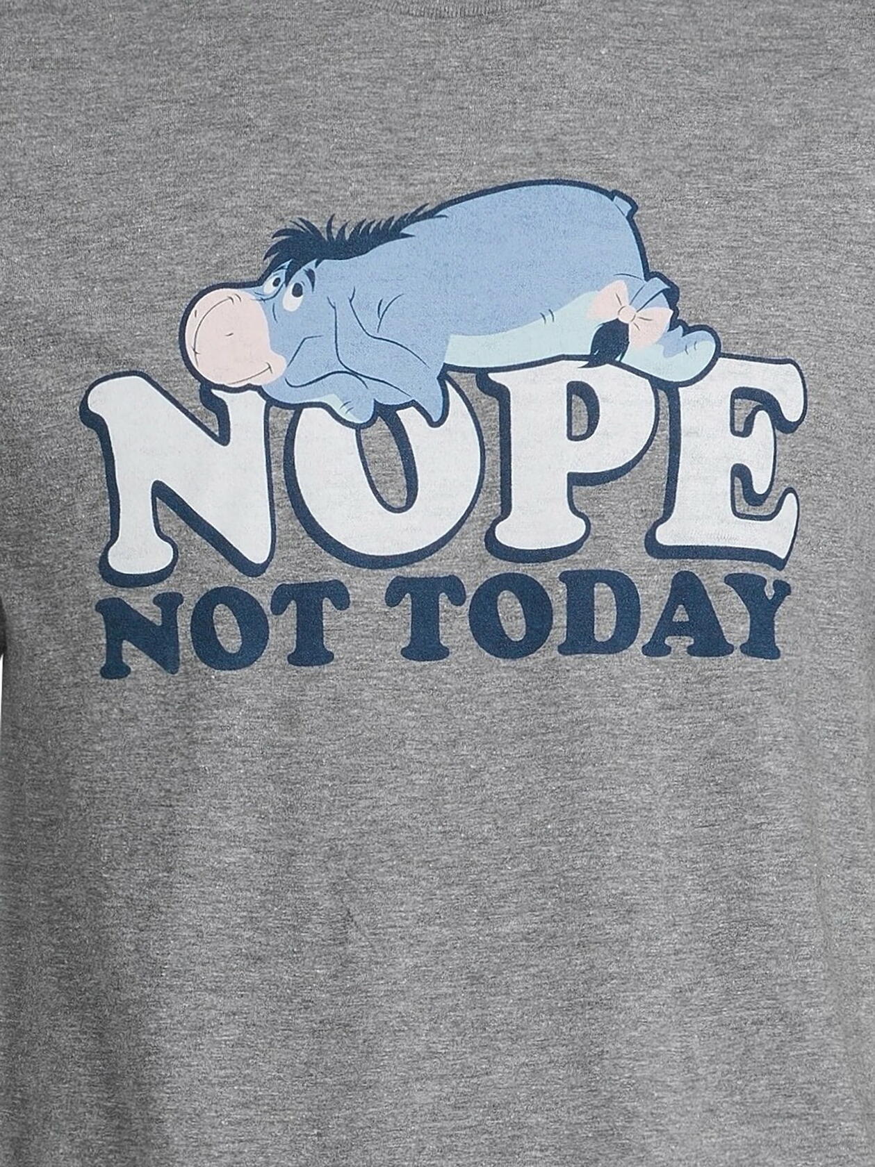 Disney Winnie the Pooh Mens Eeyore Nope Graphic Tee Graphite Heather Size S