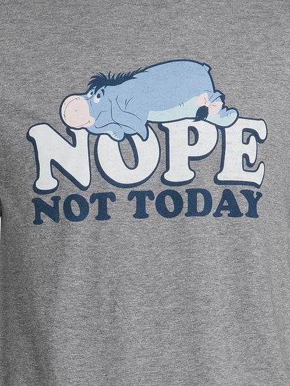 Disney Winnie the Pooh Mens Eeyore Nope Graphic Tee Graphite Heather Size S