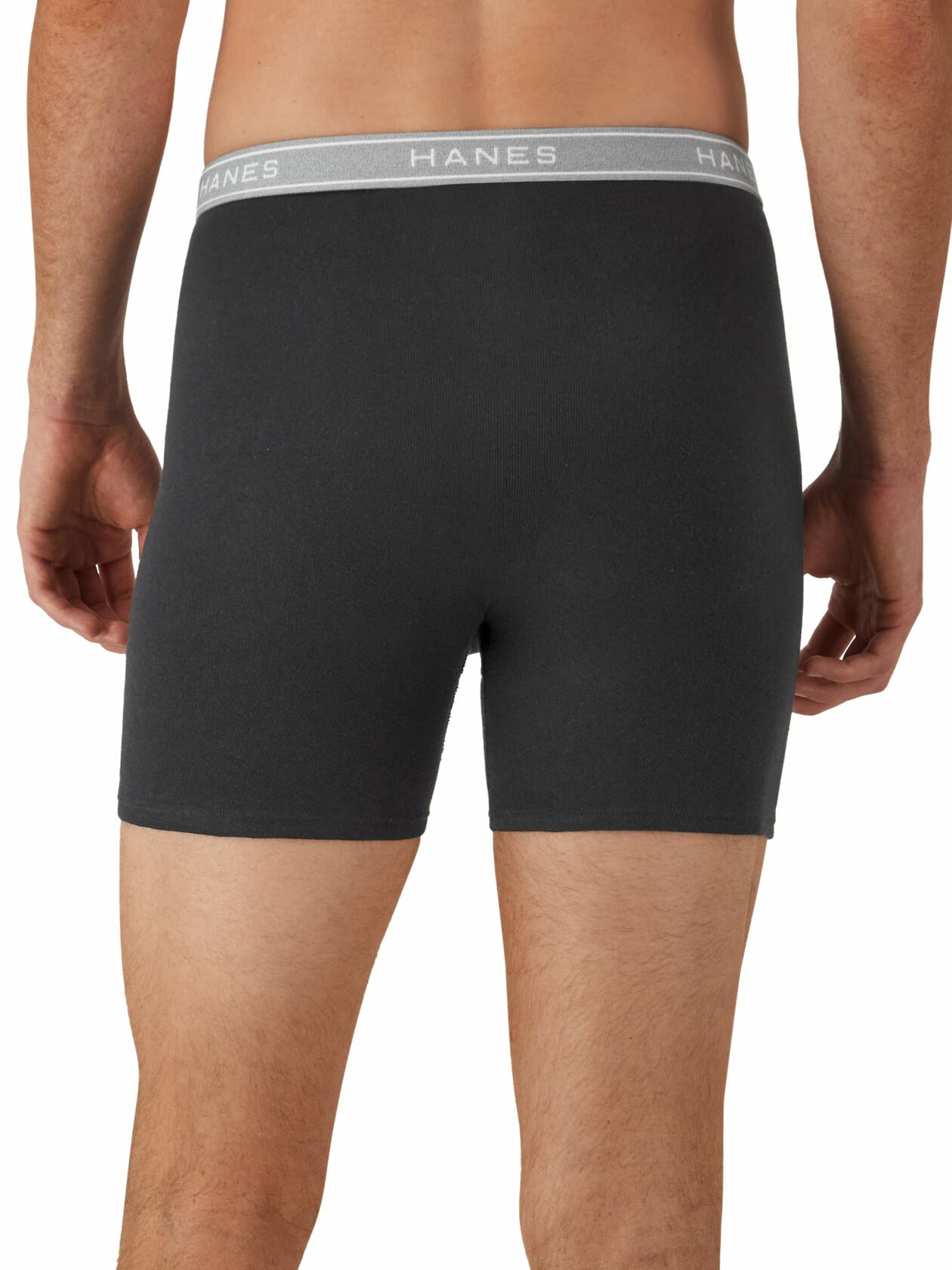 Hanes Mens Boxer Briefs 3 Pack Assorted Black/Grey Size M