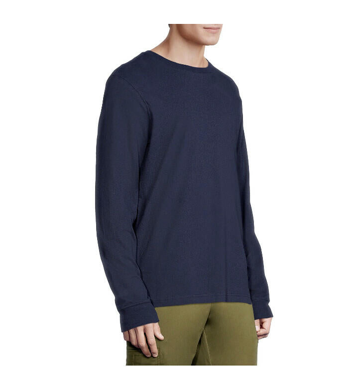 George Mens Crewneck Tee Long Sleeves Crewneck Pullover Dark Navy Size M