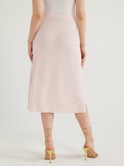 Scoop Womens Crystal Mesh Skirt Pink Bliss Size L