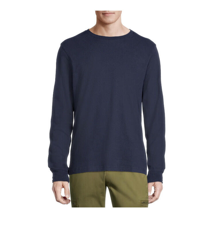 George Mens Crewneck Tee Long Sleeves Crewneck Pullover Dark Navy Size M