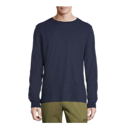 George Mens Crewneck Tee Long Sleeves Crewneck Pullover Dark Navy Size M