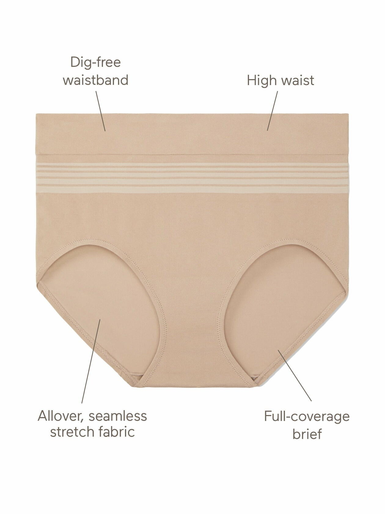Warners Blissful Benefits Dig-Free Seamless Brief 3-Pack Assorted Size L