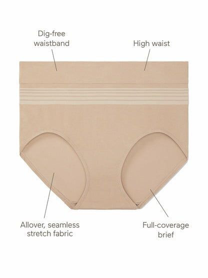 Warners Blissful Benefits Dig-Free Seamless Brief 3-Pack Assorted Size L