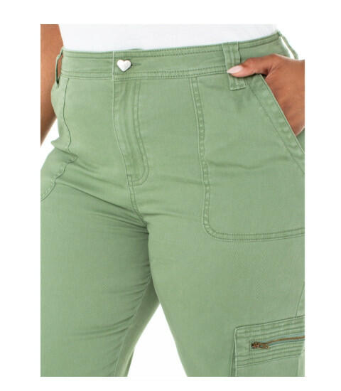 Celebrity Pink Juniors Cargo Pants Midrise Wide Leg Pockets Green Sz L (13/31)