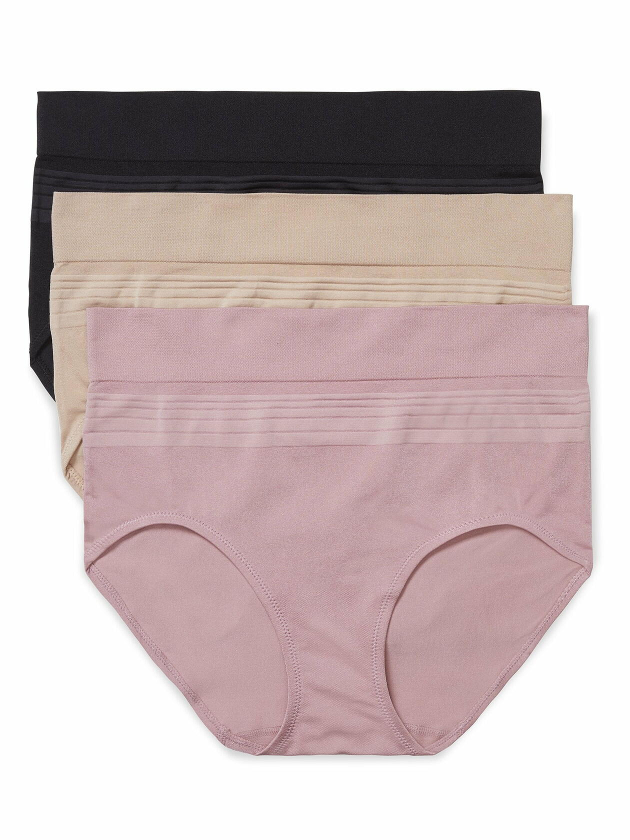Warners Blissful Benefits Dig-Free Seamless Brief 3-Pack Assorted Size L