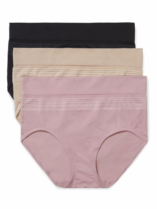 Warners Blissful Benefits Dig-Free Seamless Brief 3-Pack Assorted Size L