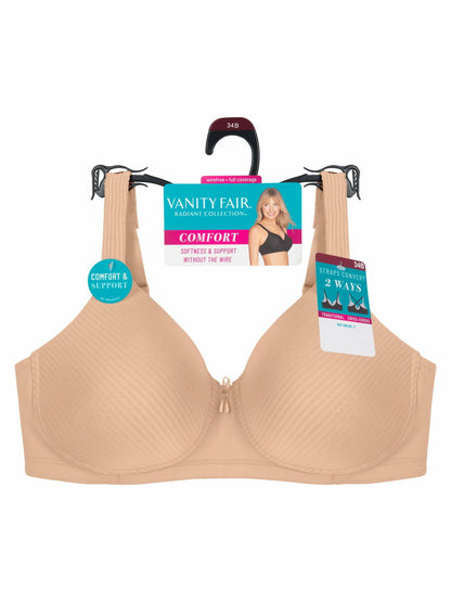 Vanity Fair Womens Comfort Wirefree Bra Honey Beige Size 40B