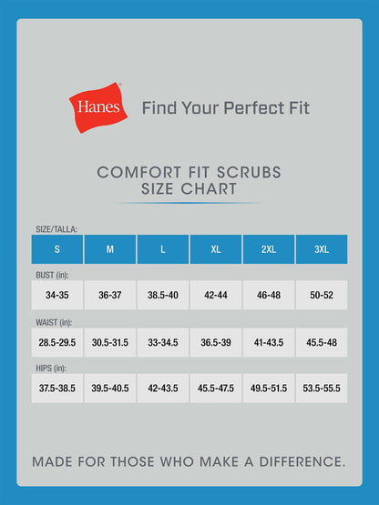 Hanes Comfort Fit Scrubs Women s Scrub Top New Ebony M