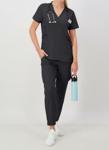 Hanes Comfort Fit Scrubs Women s Scrub Top New Ebony M