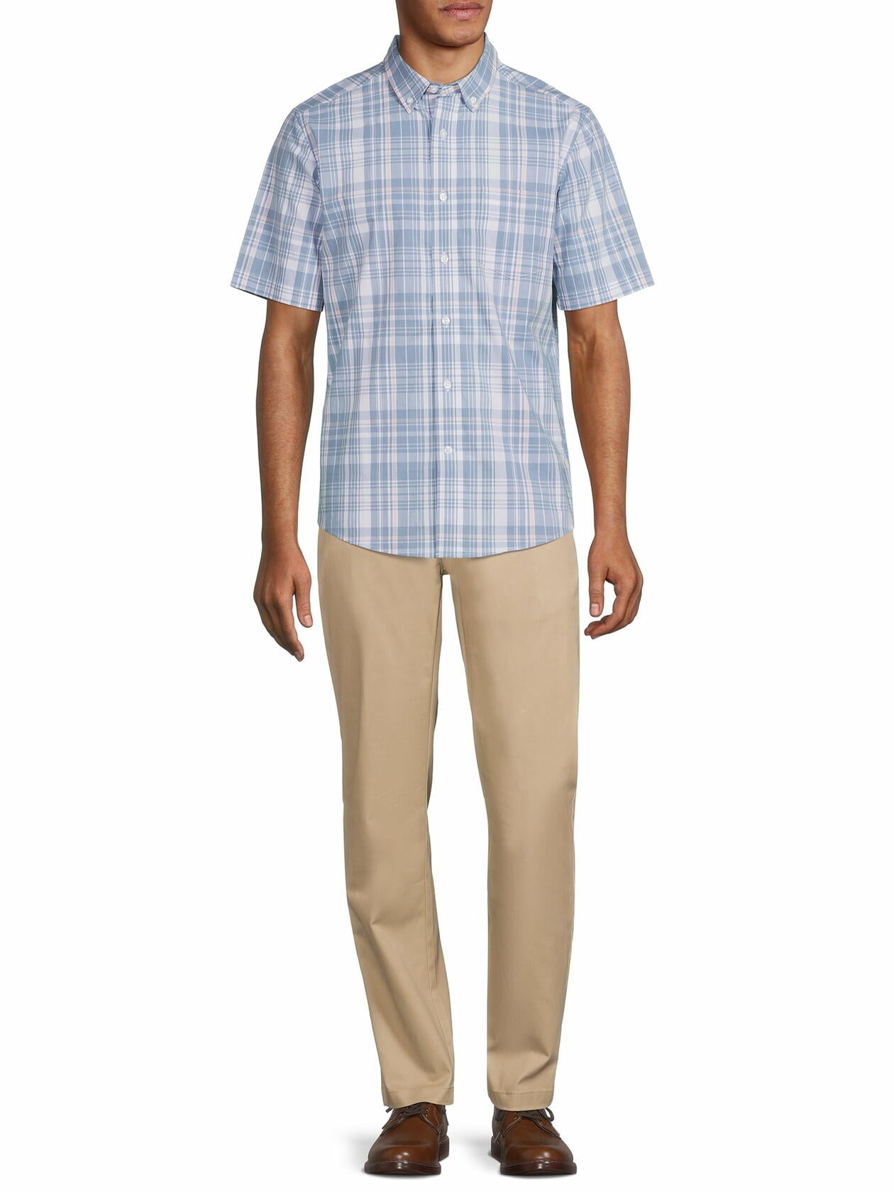 George Mens Premium Straight Fit Khaki Pants Stone Wash Size 34x34