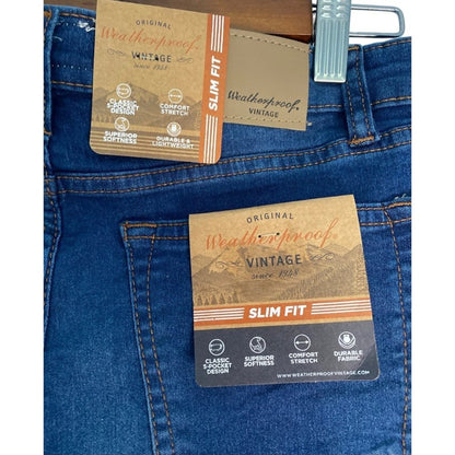 Weatherproof Vintage Boys Jeans Indigo Knit Denim Wash Skinny Fit Jeans Size 10