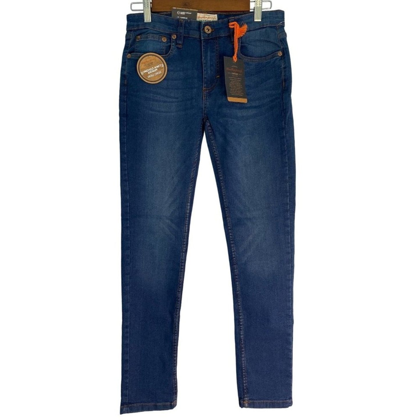 Weatherproof Vintage Boys Jeans Indigo Knit Denim Wash Skinny Fit Jeans Size 10