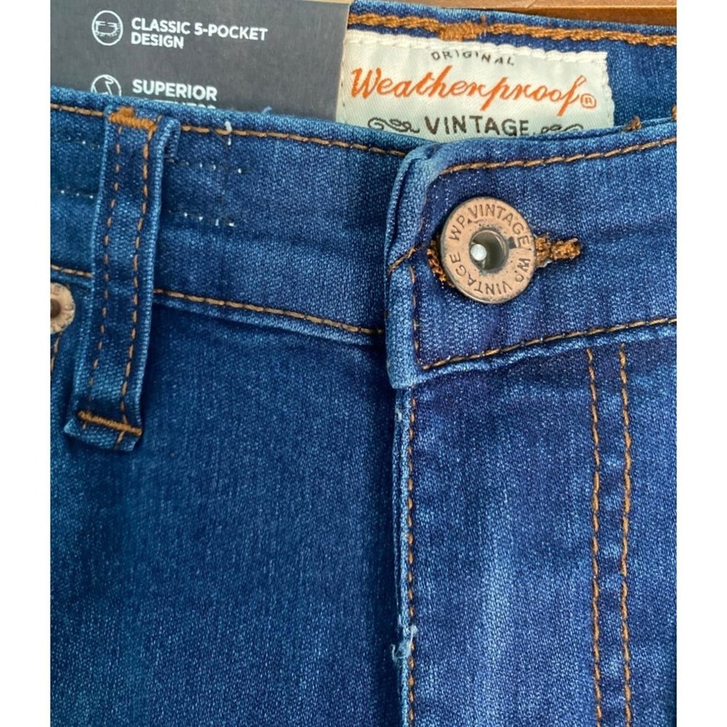 Weatherproof Vintage Boys Jeans Indigo Knit Denim Wash Skinny Fit Jeans Size 10